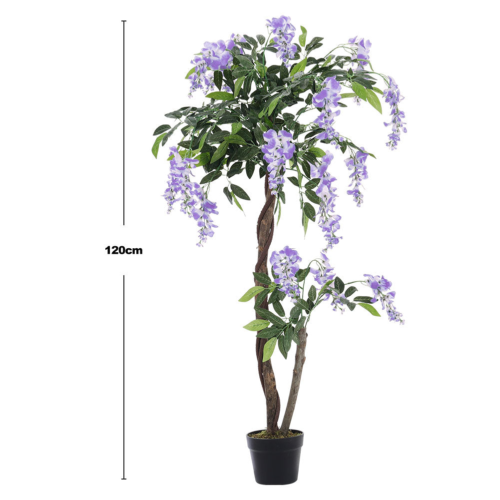 Artificial Flowers Plant in Pot for Home Decor Purple