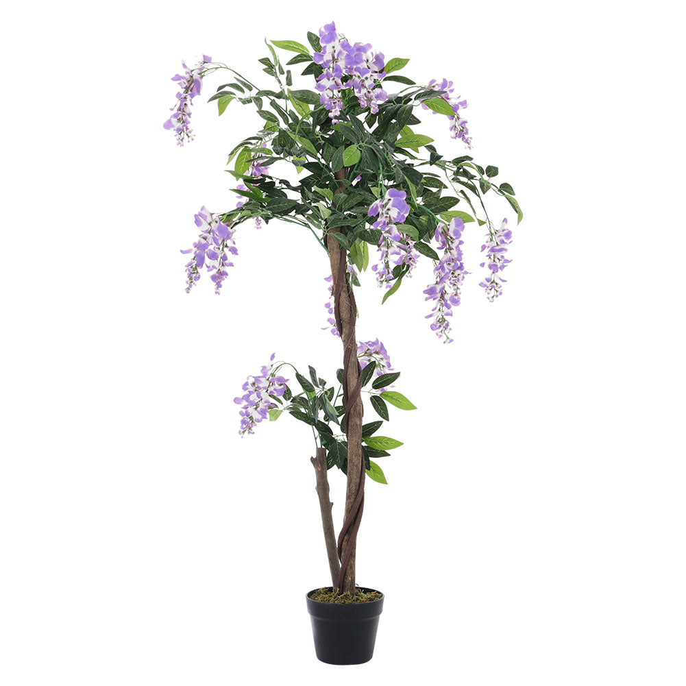 Artificial Flowers Plant in Pot for Home Decor Purple