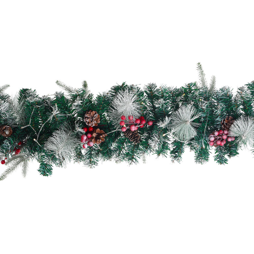 Artificial Pre-lit Frozen Christmas Decoration Garland