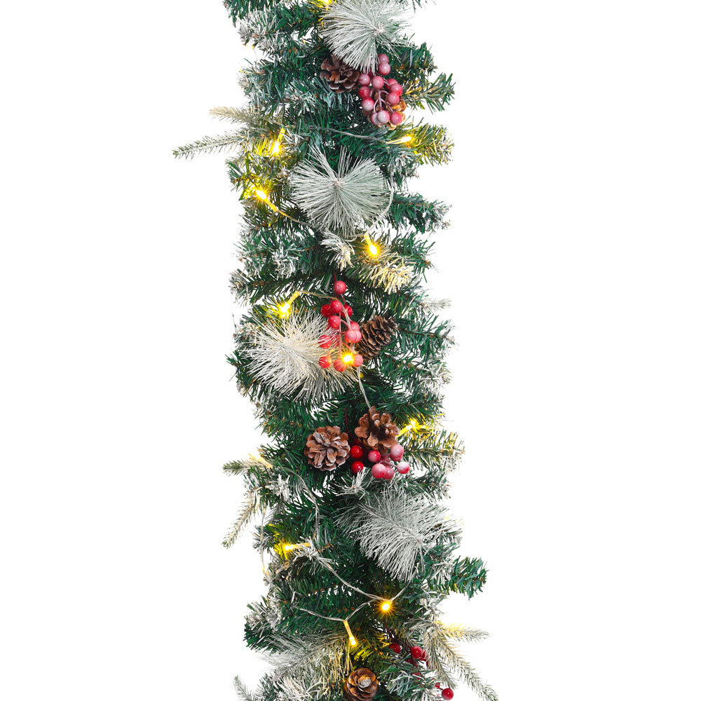 Artificial Pre-lit Frozen Christmas Decoration Garland