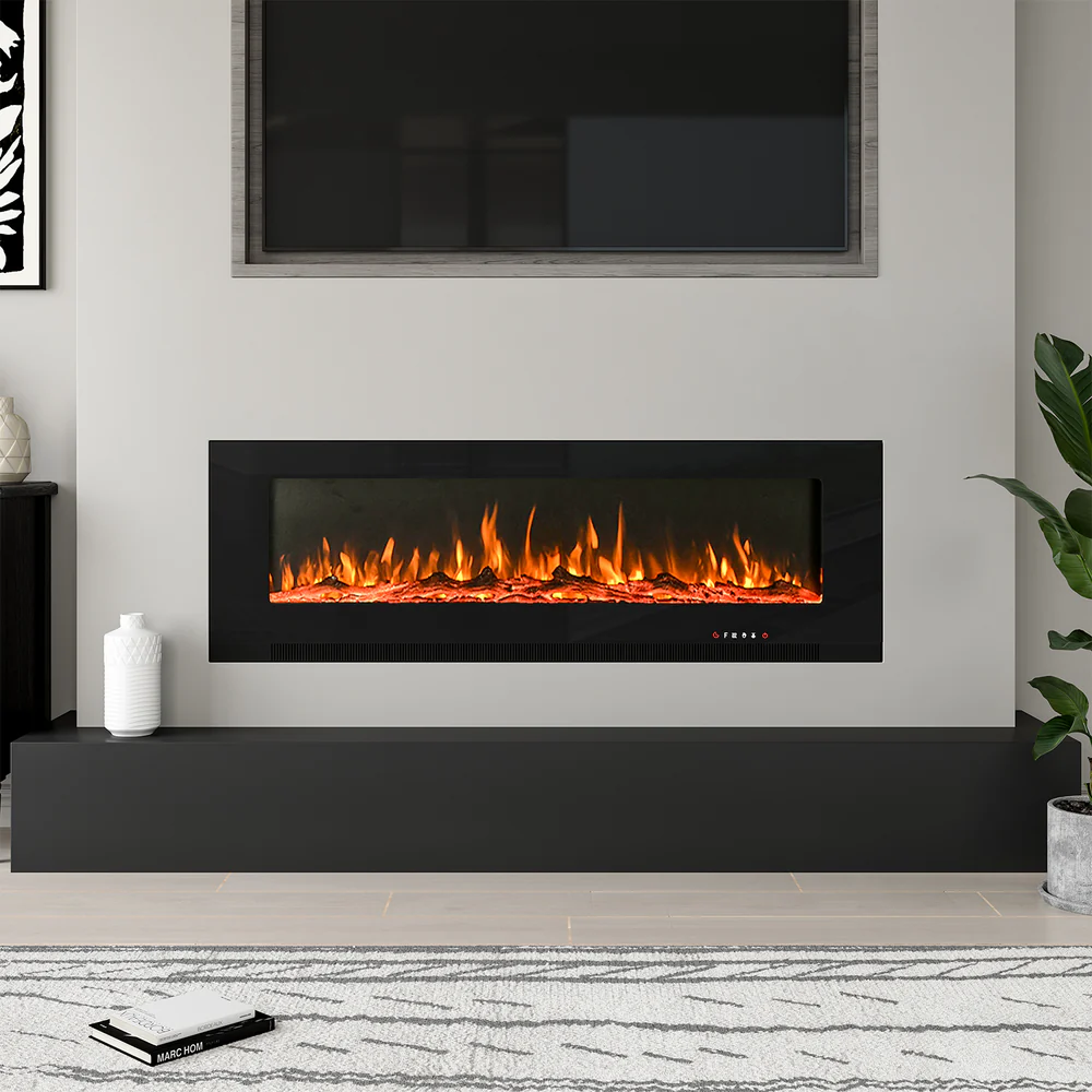 New 50/60/70 inch Deluxe Modern Electric Fireplace Insert with 9 Flame Colours