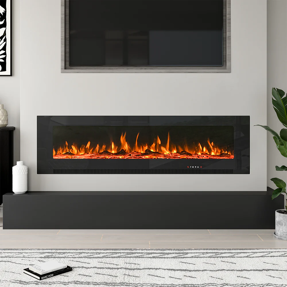 New 50/60/70 inch Deluxe Modern Electric Fireplace Insert with 9 Flame Colours