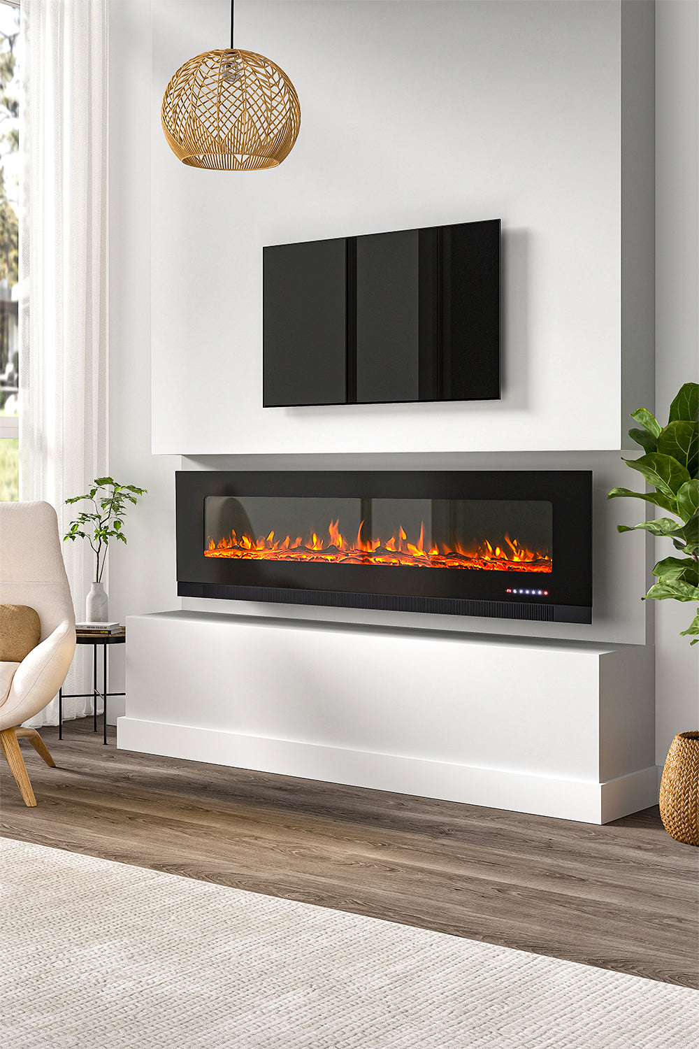 New 72 Inch Wall Mounted Electric Fireplace