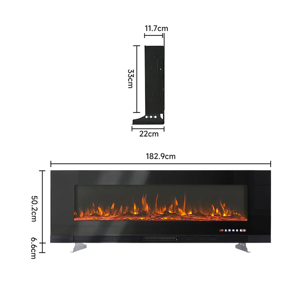 New 50/60/70 inch Deluxe Modern Electric Fireplace Insert with 9 Flame Colours