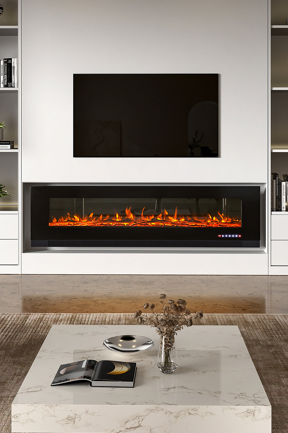 New 72 Inch Wall Mounted Electric Fireplace