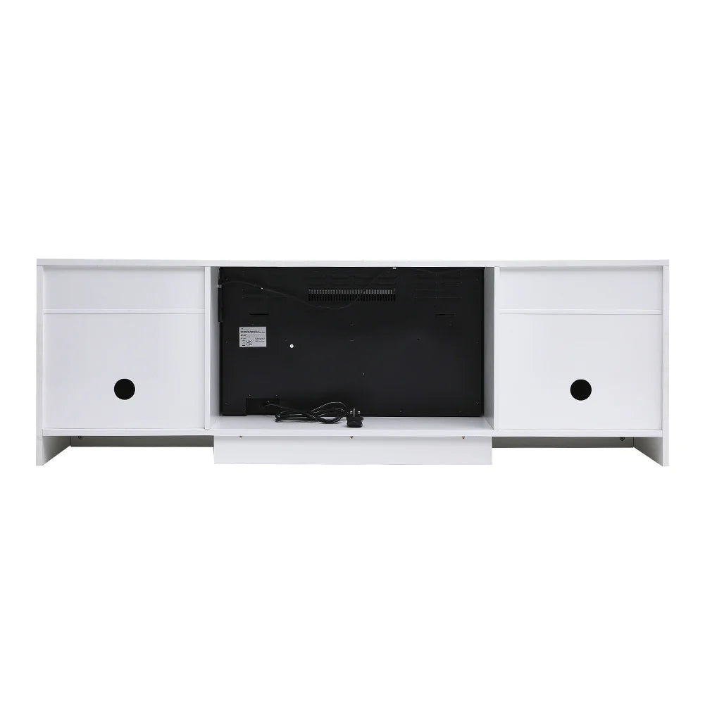 New 36 Inch Fireplace TV Stand with Closed Storage White