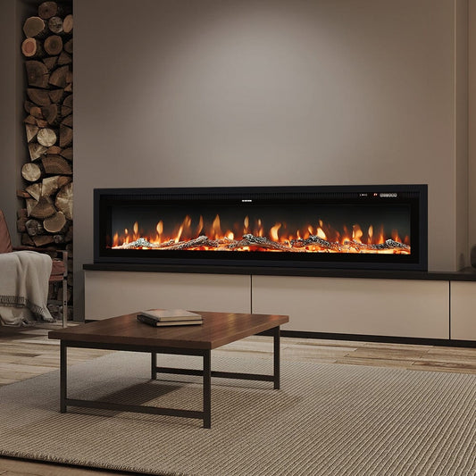 New 40/50/60 Electric Fireplace 9 Colour LED Flame Effect with Remote Control