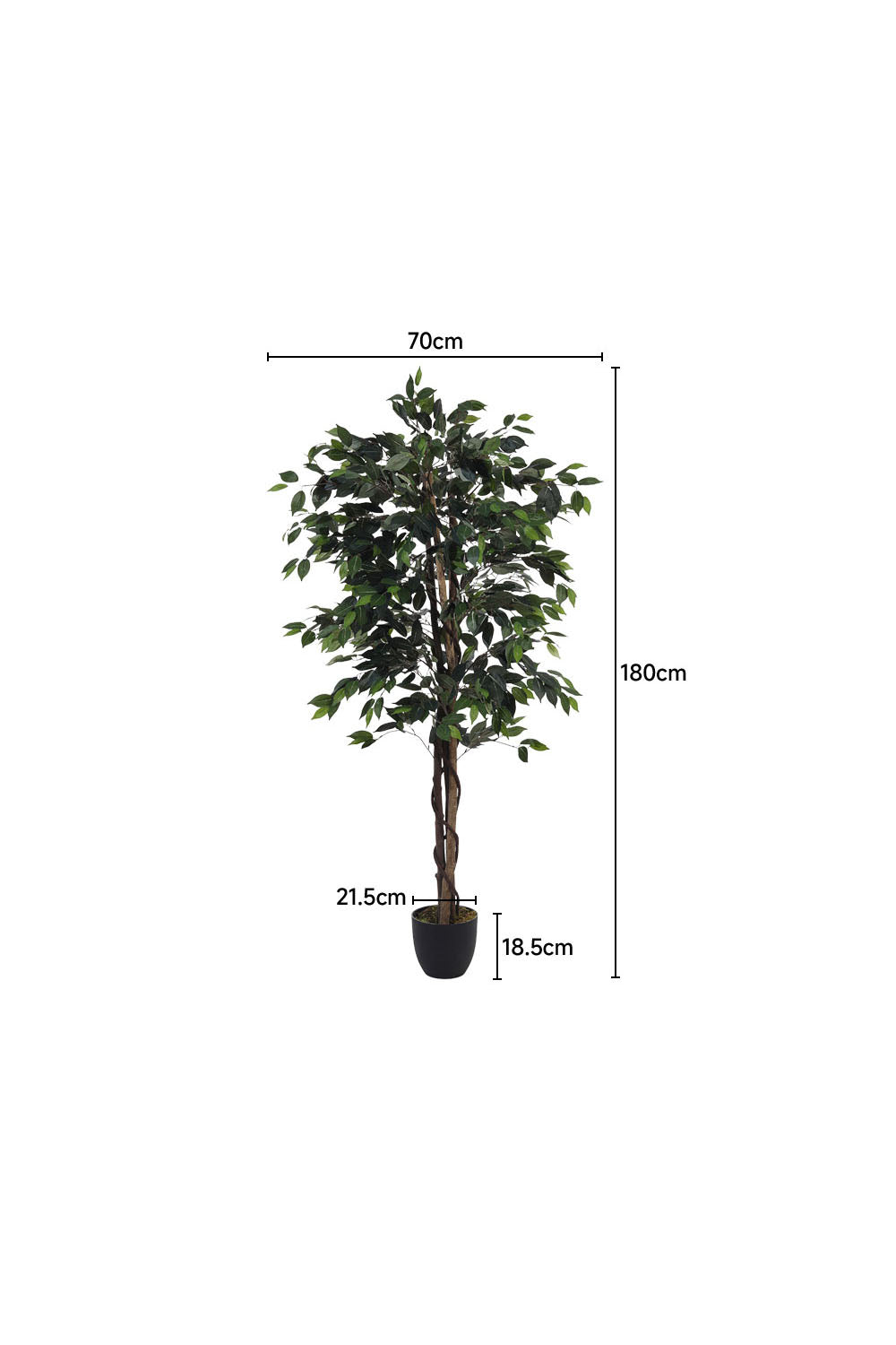 180cm H Artificial Banyan Decorative Plant in Planter