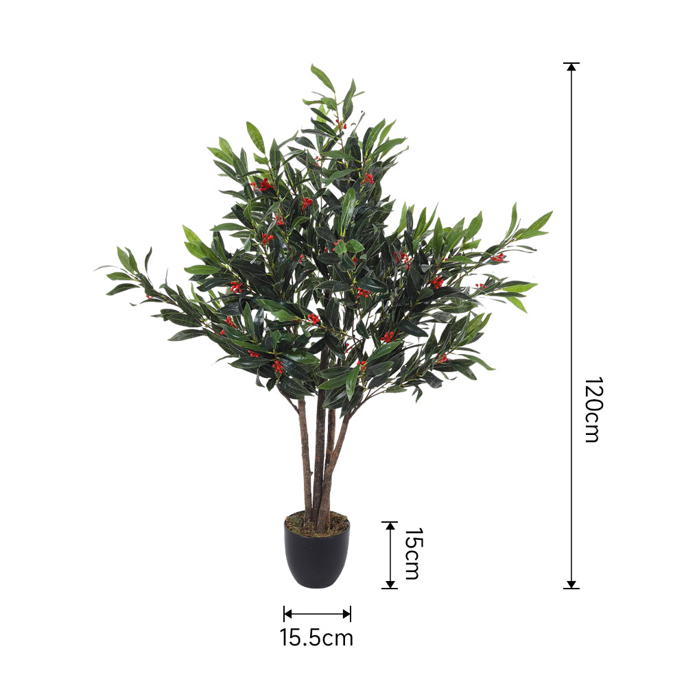 New Artificial Olive Tree Decorative Plant in Planter 120cm H