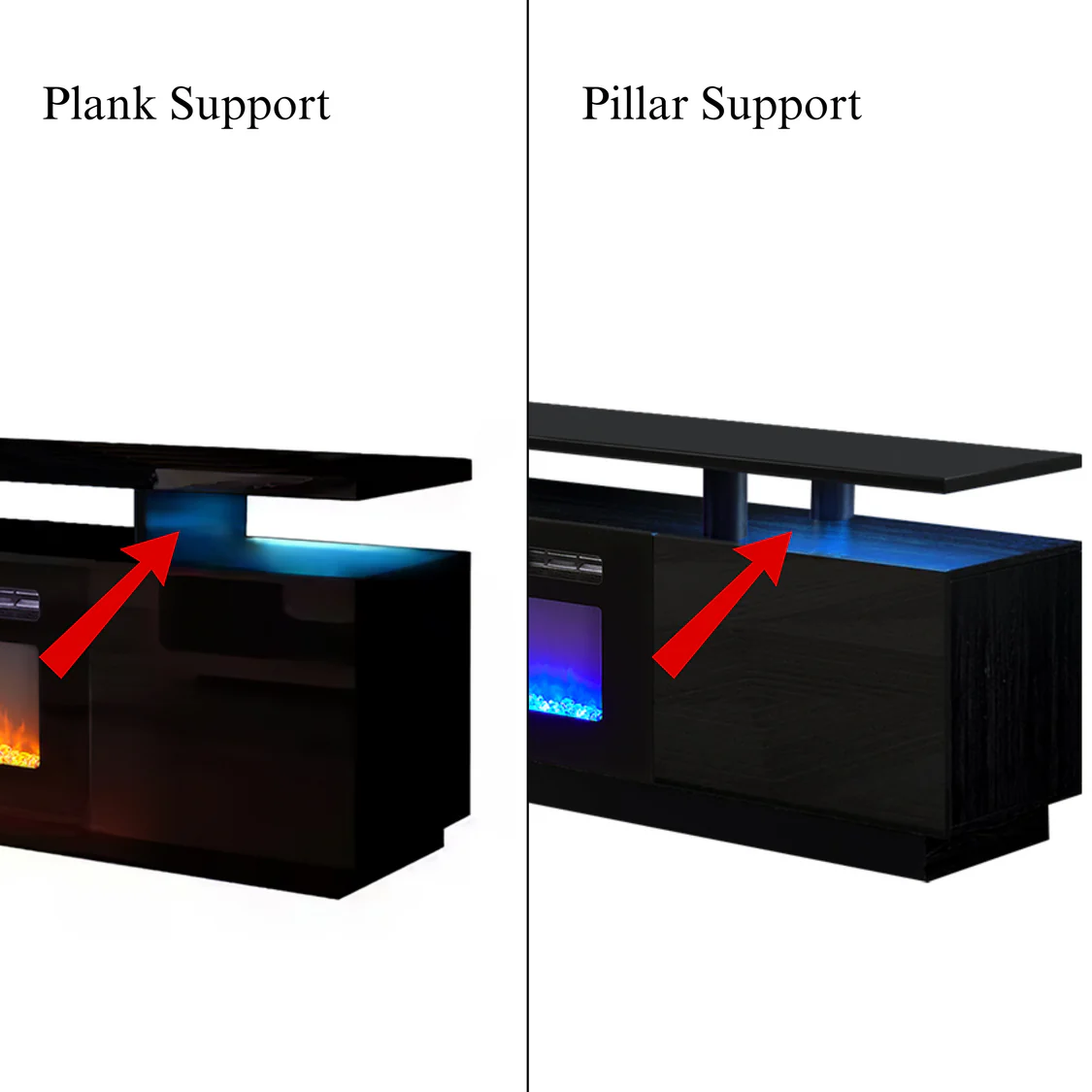 New 70 Inch LED TV Stand with Electric Fireplace and Remote
