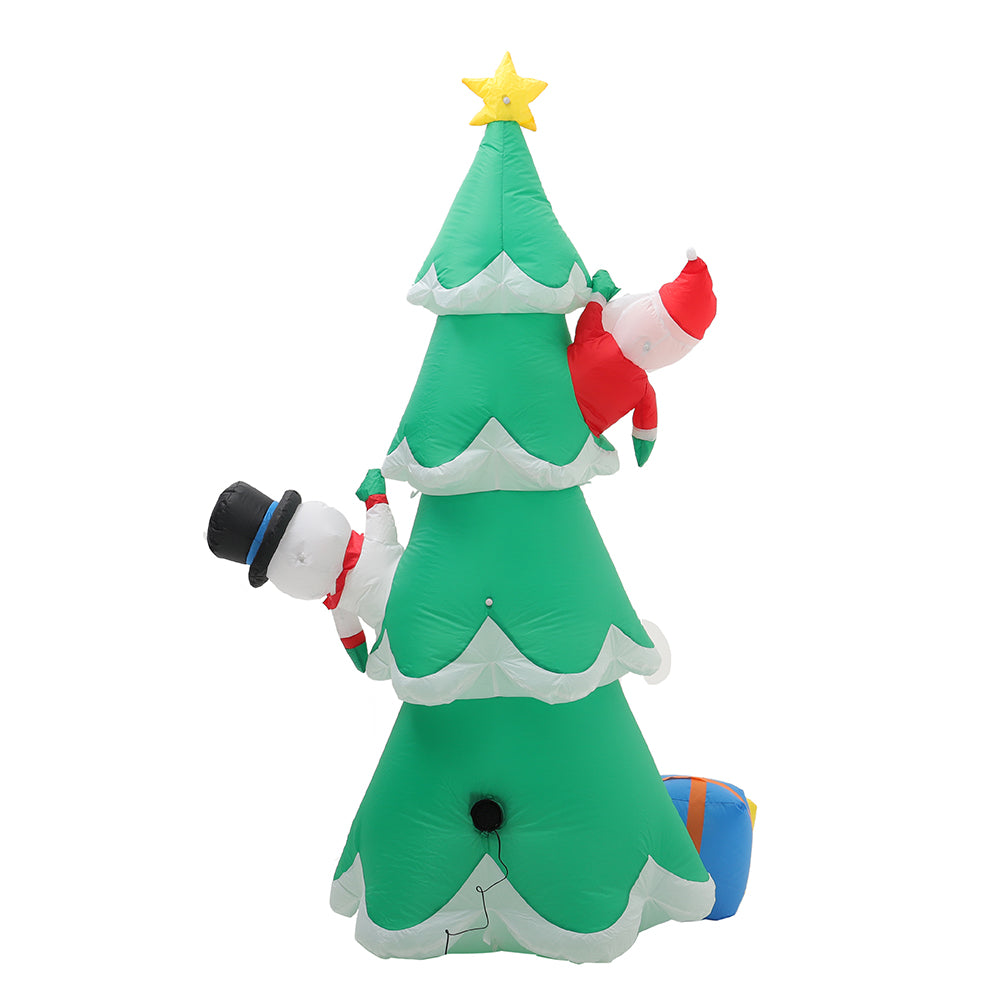 Inflatable Xmas Tree Snowman Air Blown with 7 LED Lamp Garden Decor