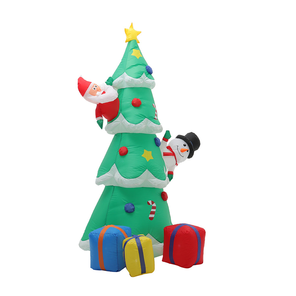 Inflatable Xmas Tree Snowman Air Blown with 7 LED Lamp Garden Decor