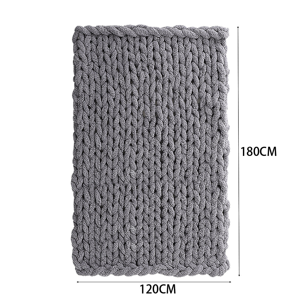 Hand-Woven Chenille Blanket for Couch and Bed 120cm