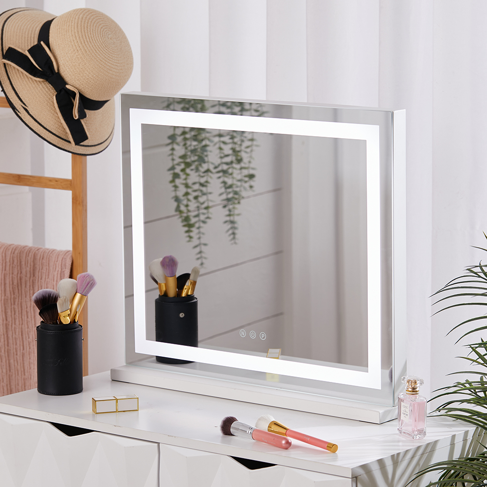 New Contemporary Rectangle Vanity Mirror with LED Lights