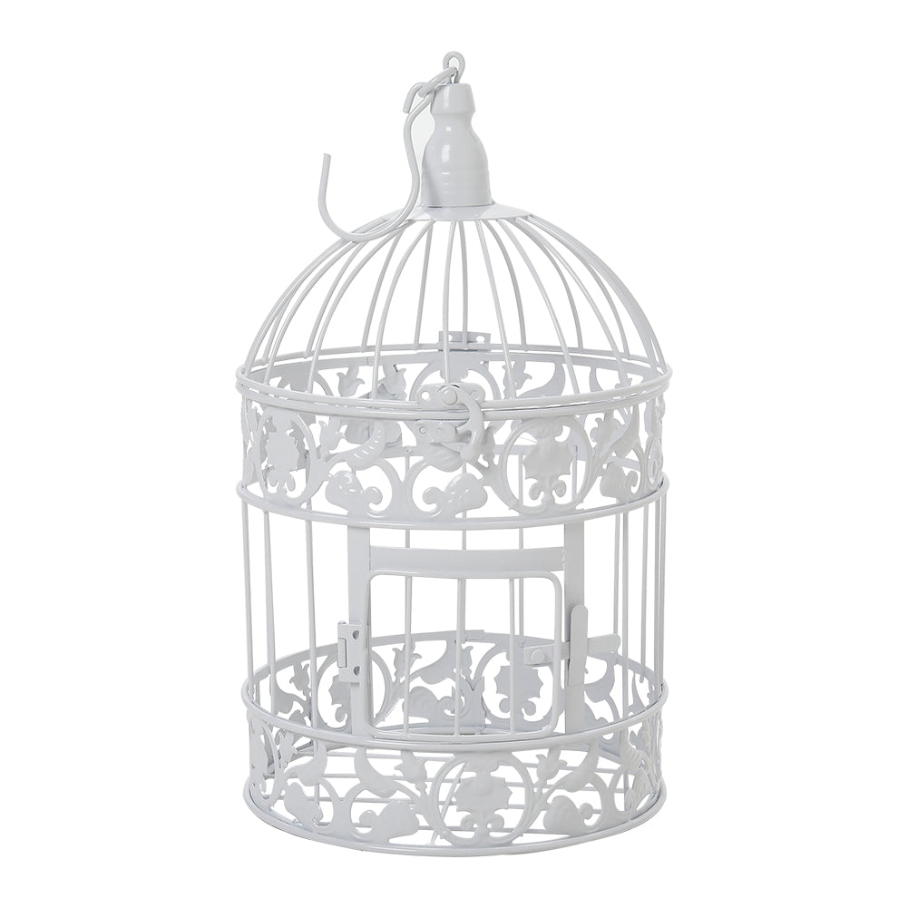 Vintage Hanging Decorative Bird Cage 35cm White