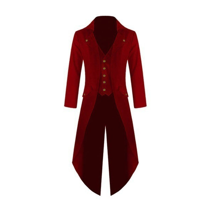 Wine Red Velvet Vintage Tailcoat Tuxedo
