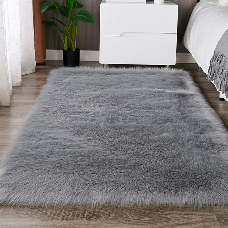 Retangular Super Soft Shaggy Area Rug Grey