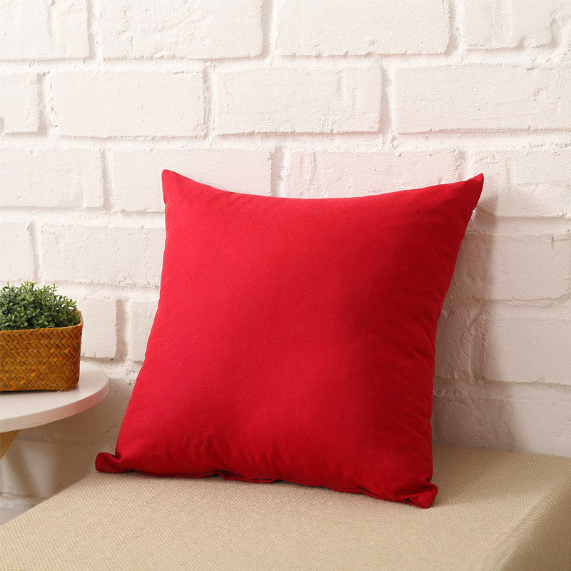 Modern Bright Red Velvet Throw Cushion