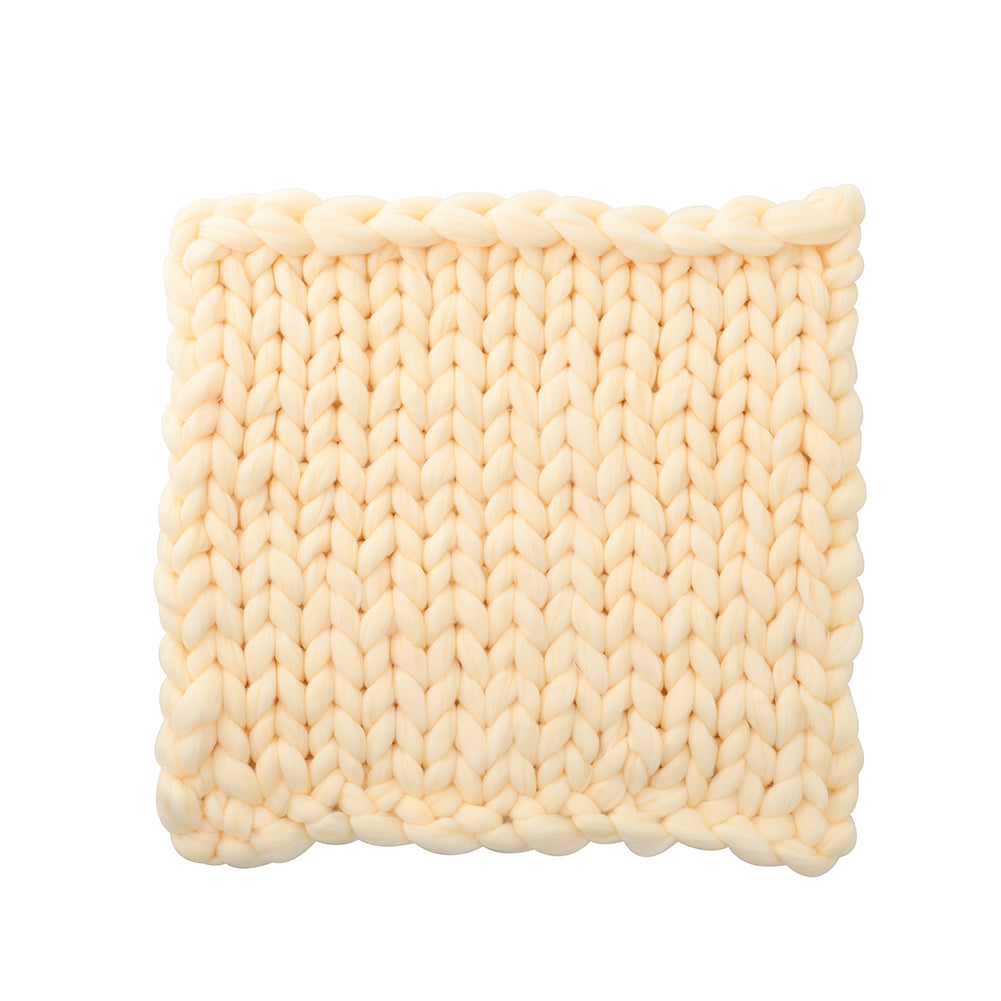 New Chunky Knit Throw Blanket Handwoven Home Decor Beige