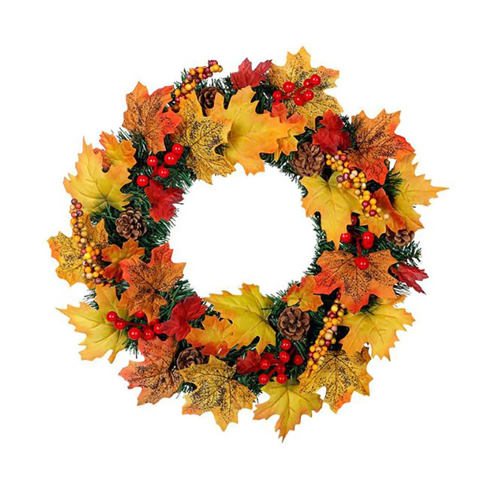 Artificial Maple Leaf Wreath Outdoor Decoration for Halloween