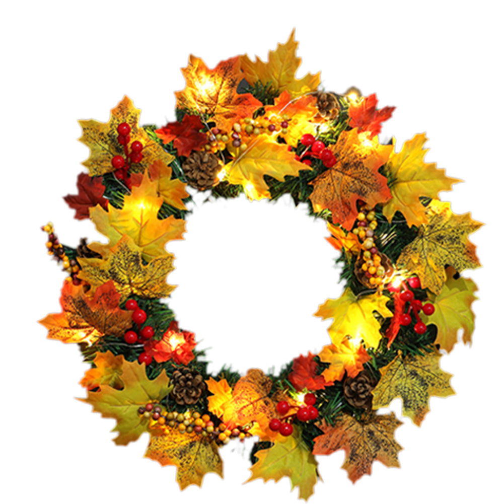 Artificial Maple Leaf Wreath Outdoor Decoration for Halloween