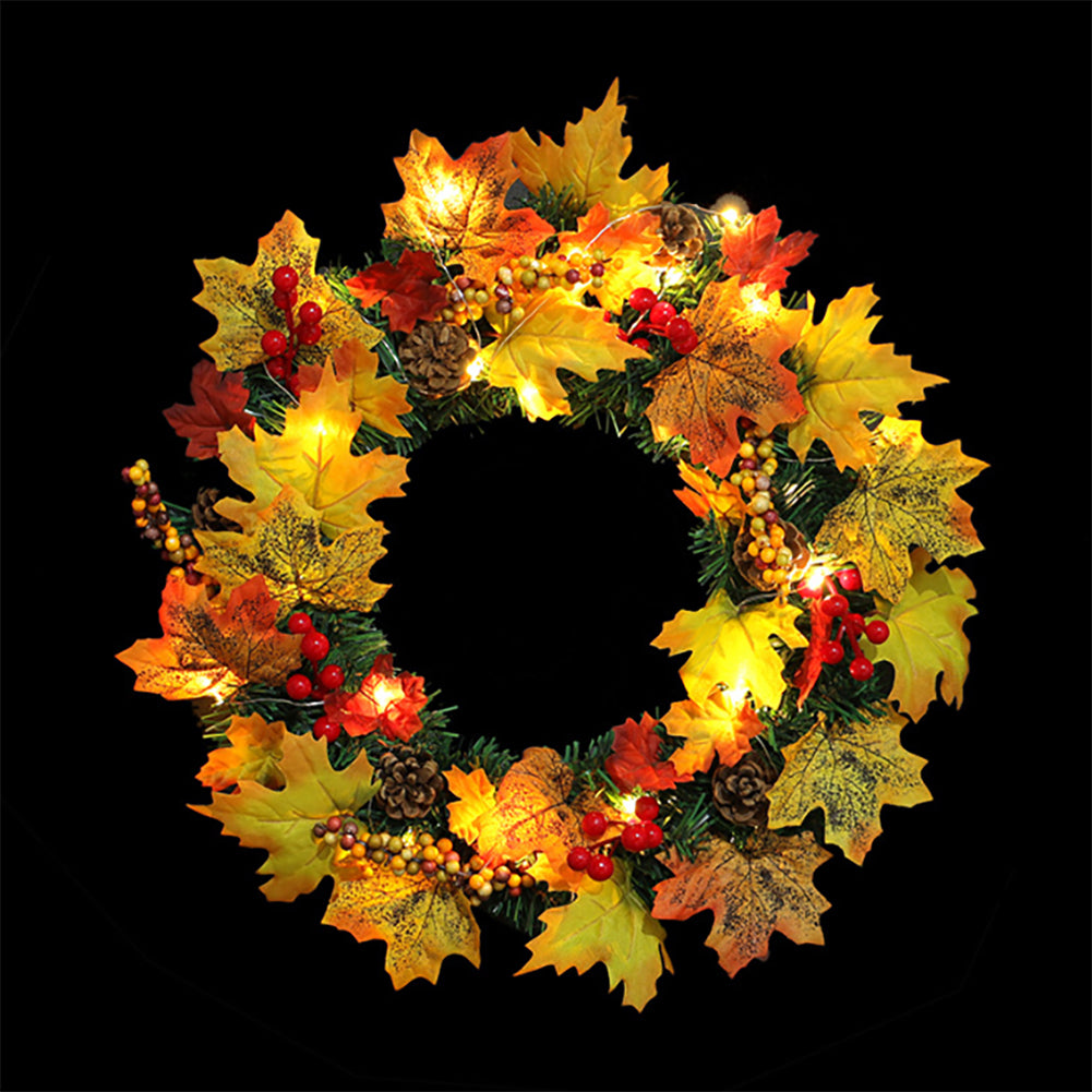 Artificial Maple Leaf Wreath Outdoor Decoration for Halloween