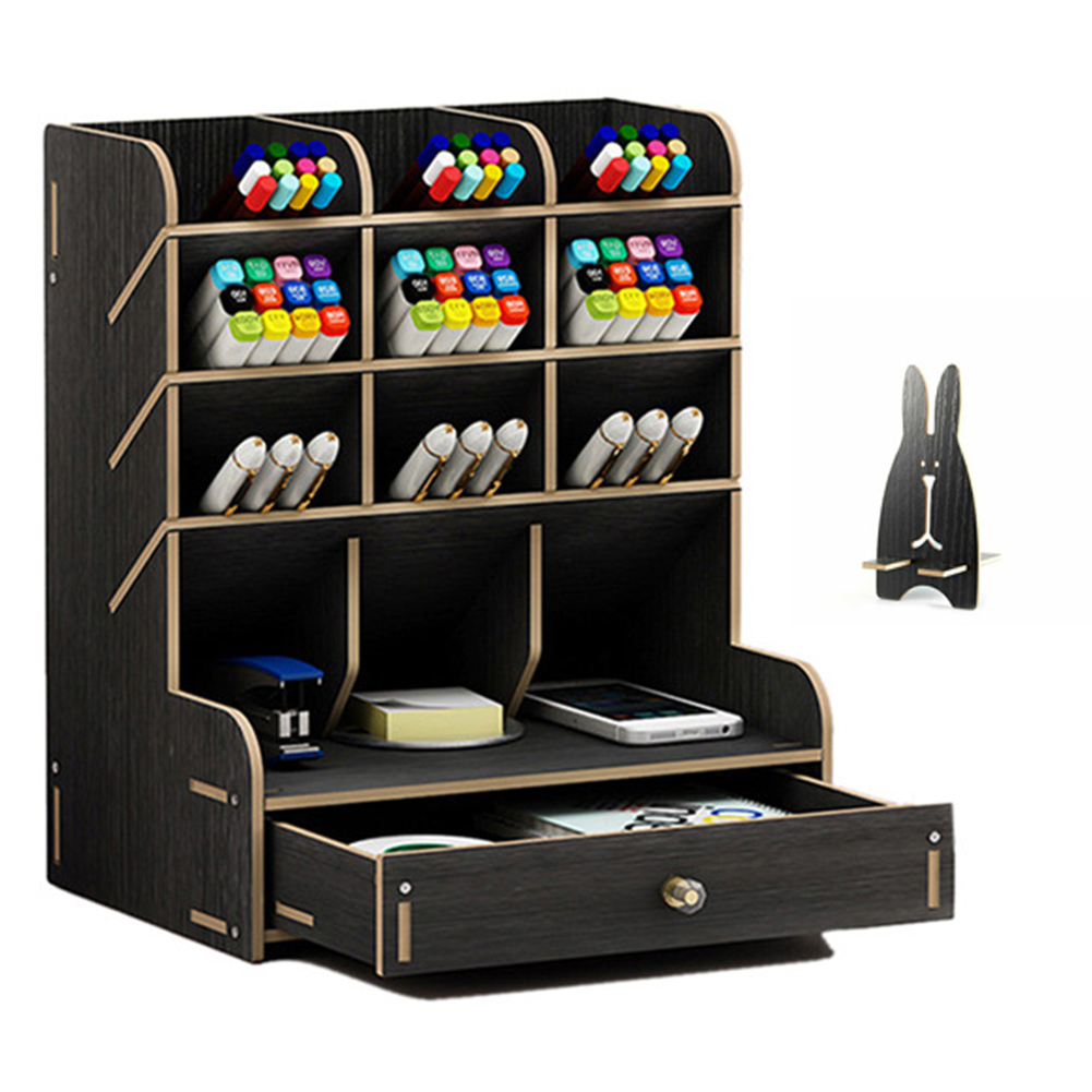 Desk Organiser with Pen Holder and Rabbit Phone Stand