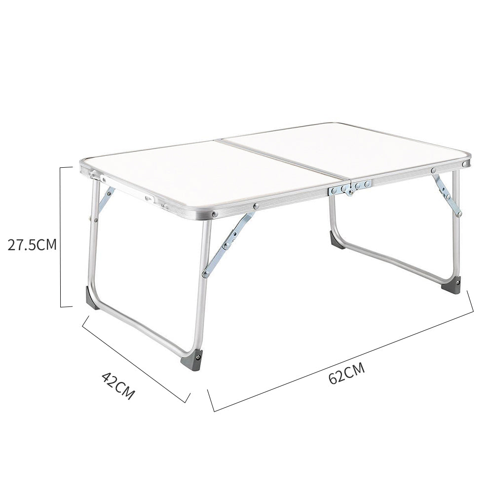 New White Portable Aluminium Folding Bed Table for Laptop and Study