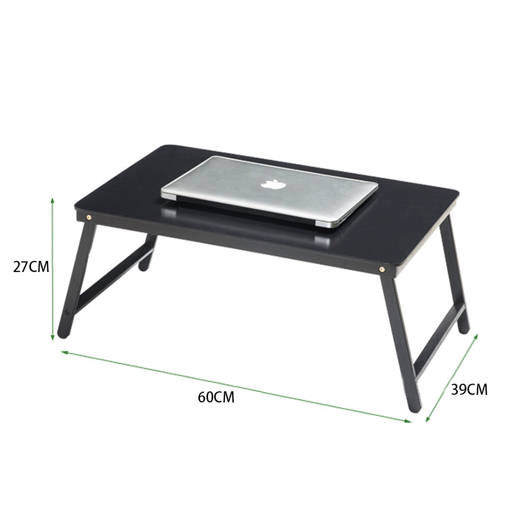 New Black Portable Wooden Folding Bed Table for Laptop and Study