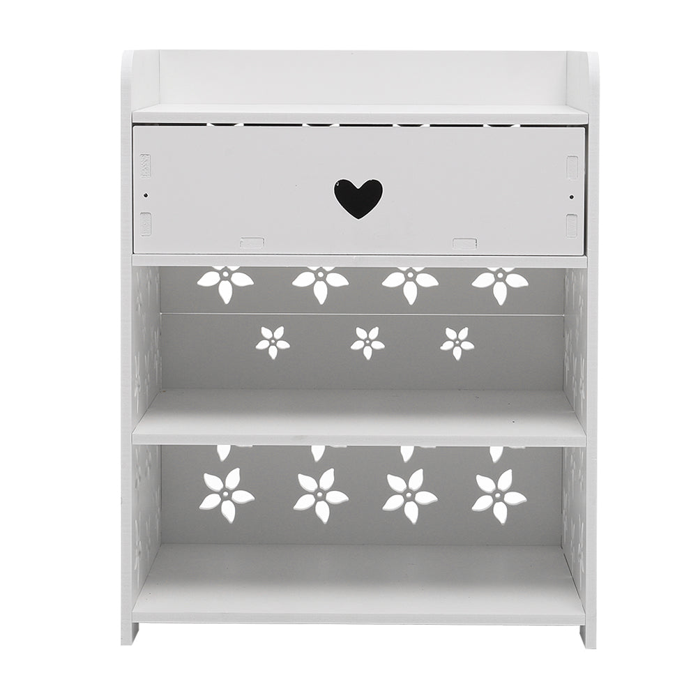 New White Wooden Decorative Storage Cabinet with Drawer