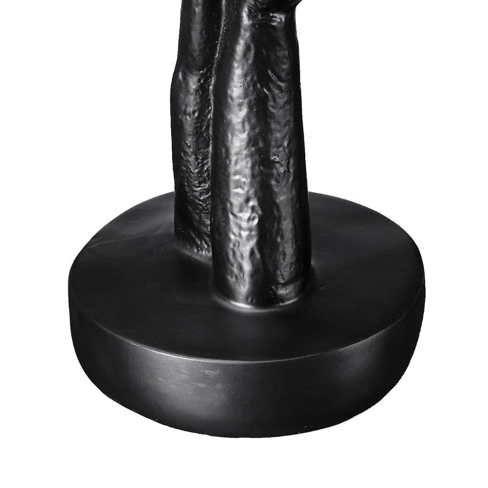 Abstract Resin Woman Face Statue 29cm Black