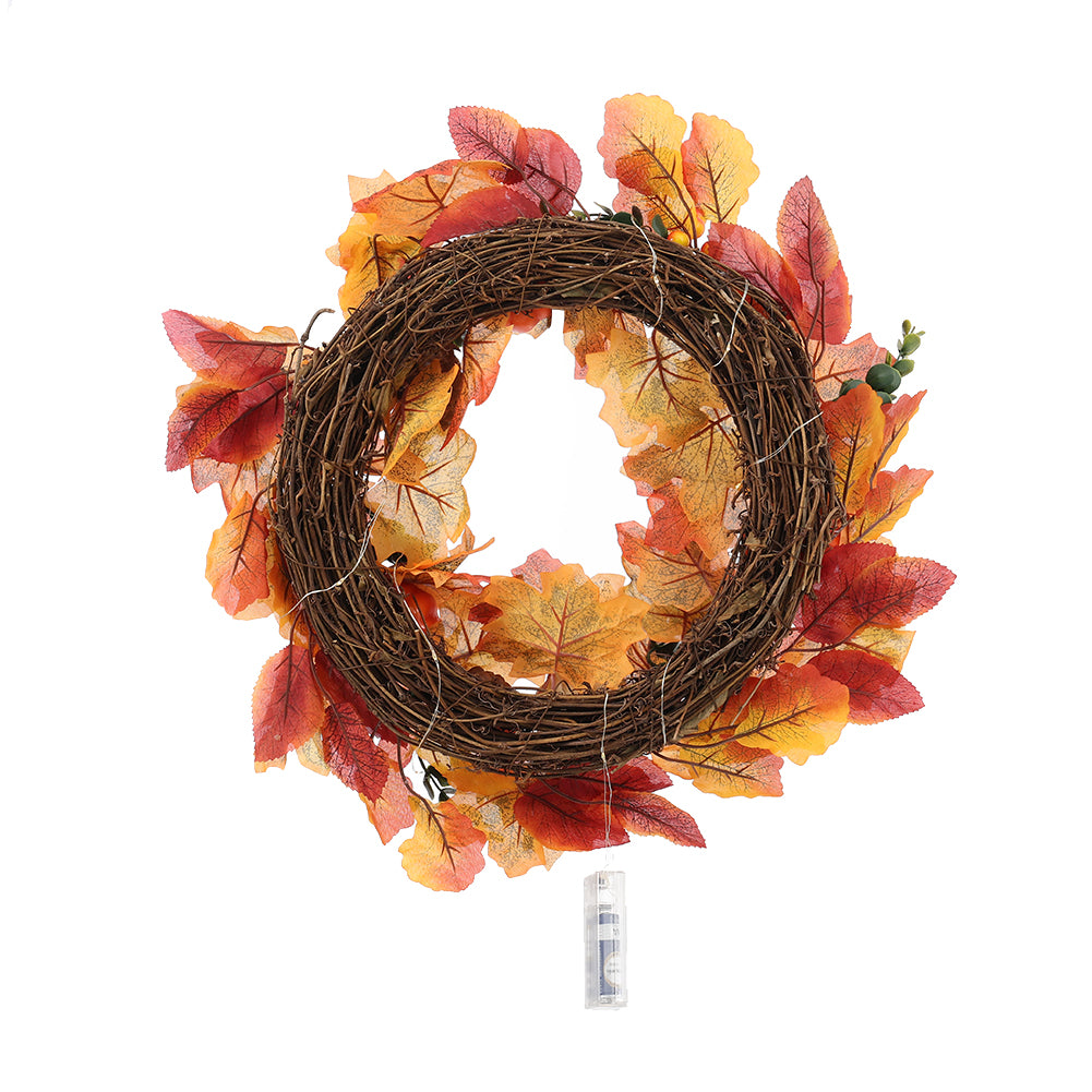 Fall Wreath Front Door Wreath with White Orange Pumpkins