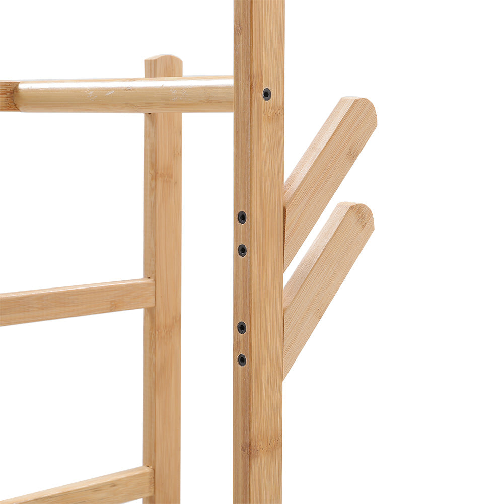 New Bamboo Coat Rack Stand Coat Standing Tree for Entryway Bedroom Office