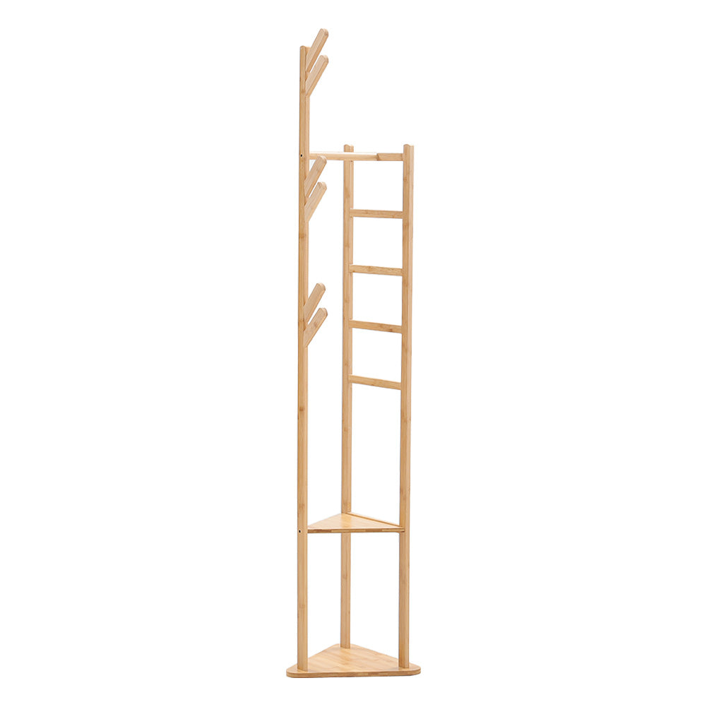 New Bamboo Coat Rack Stand Coat Standing Tree for Entryway Bedroom Office