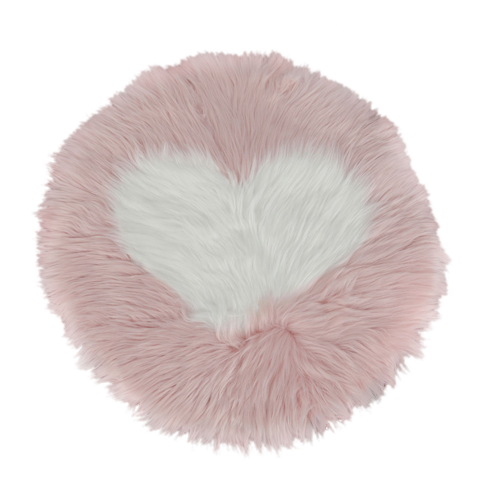 New Heart Pattern Super Soft Shaggy Room Decor Area Rug 60cm Dia