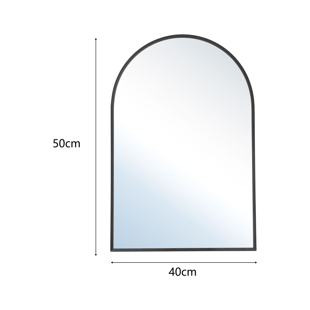 New Arched Wall Mirror in Black Aluminum Alloy Frame