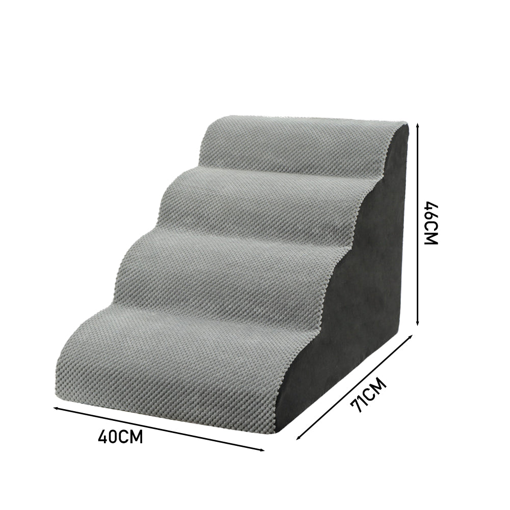 4 Steps Non Slip Pet Stairs with Removable Cover