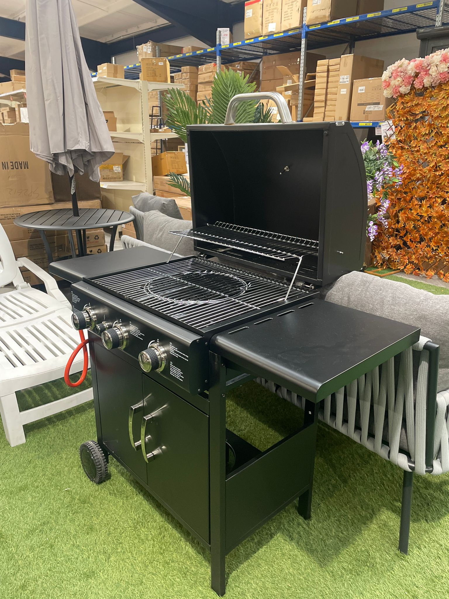 3 Burner Outdoor Gas Burner with Wheels