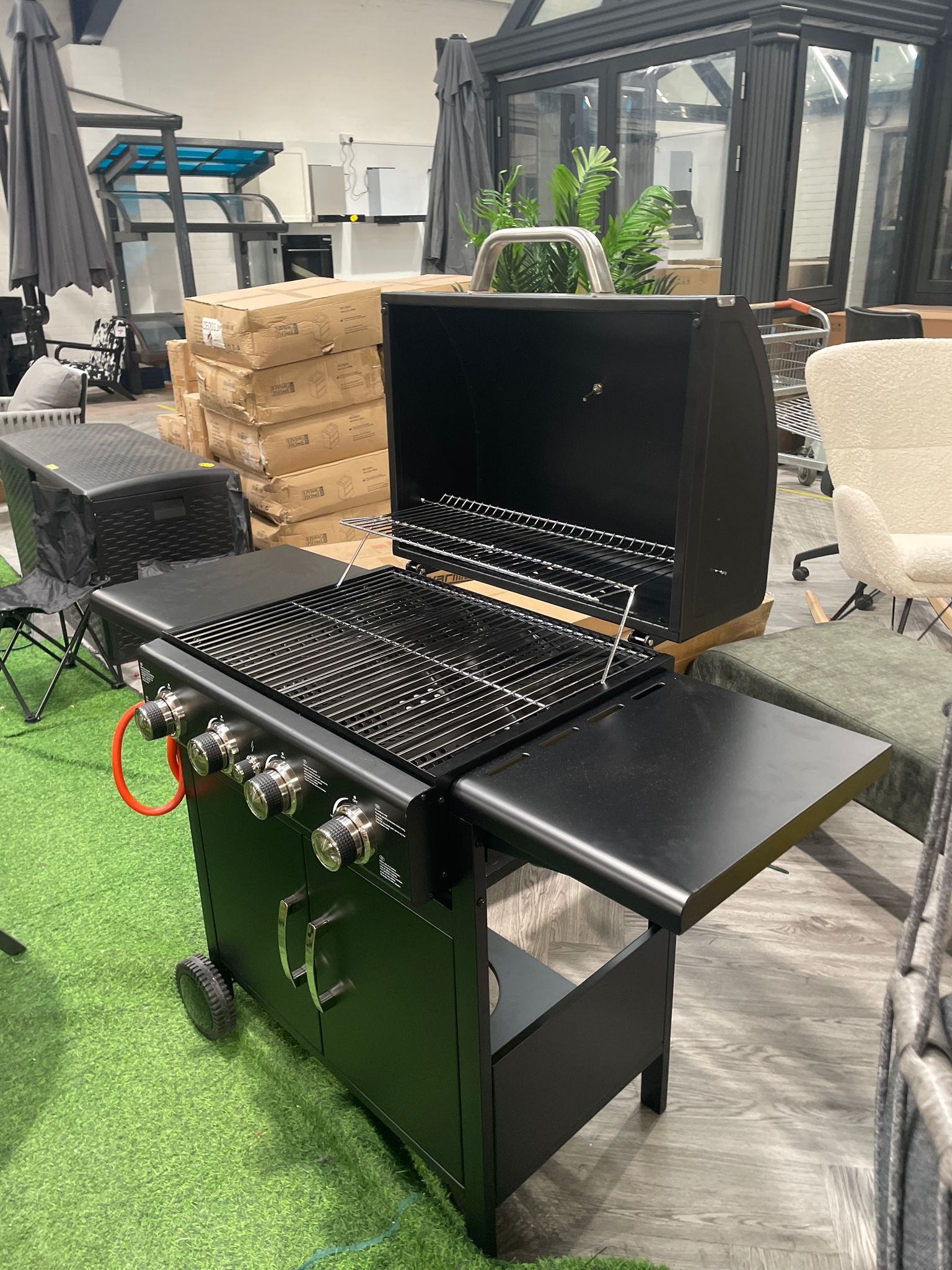 4 Burner Outdoor Gas Burner with Wheels