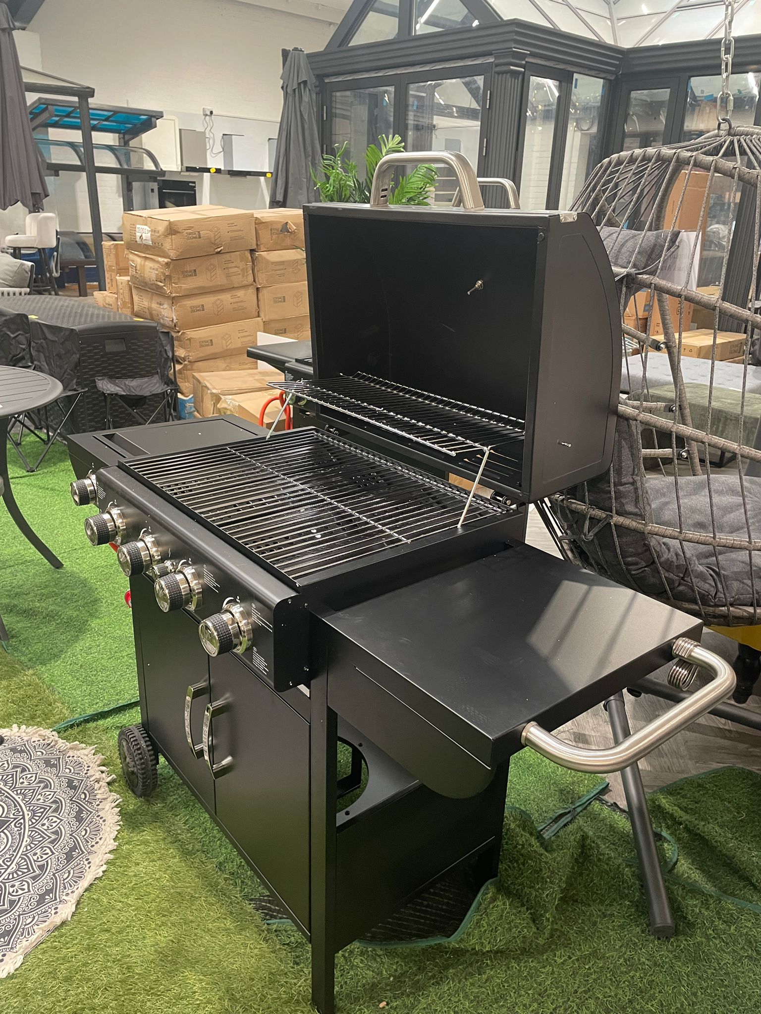 5 Burner Outdoor Gas Burner with Wheels