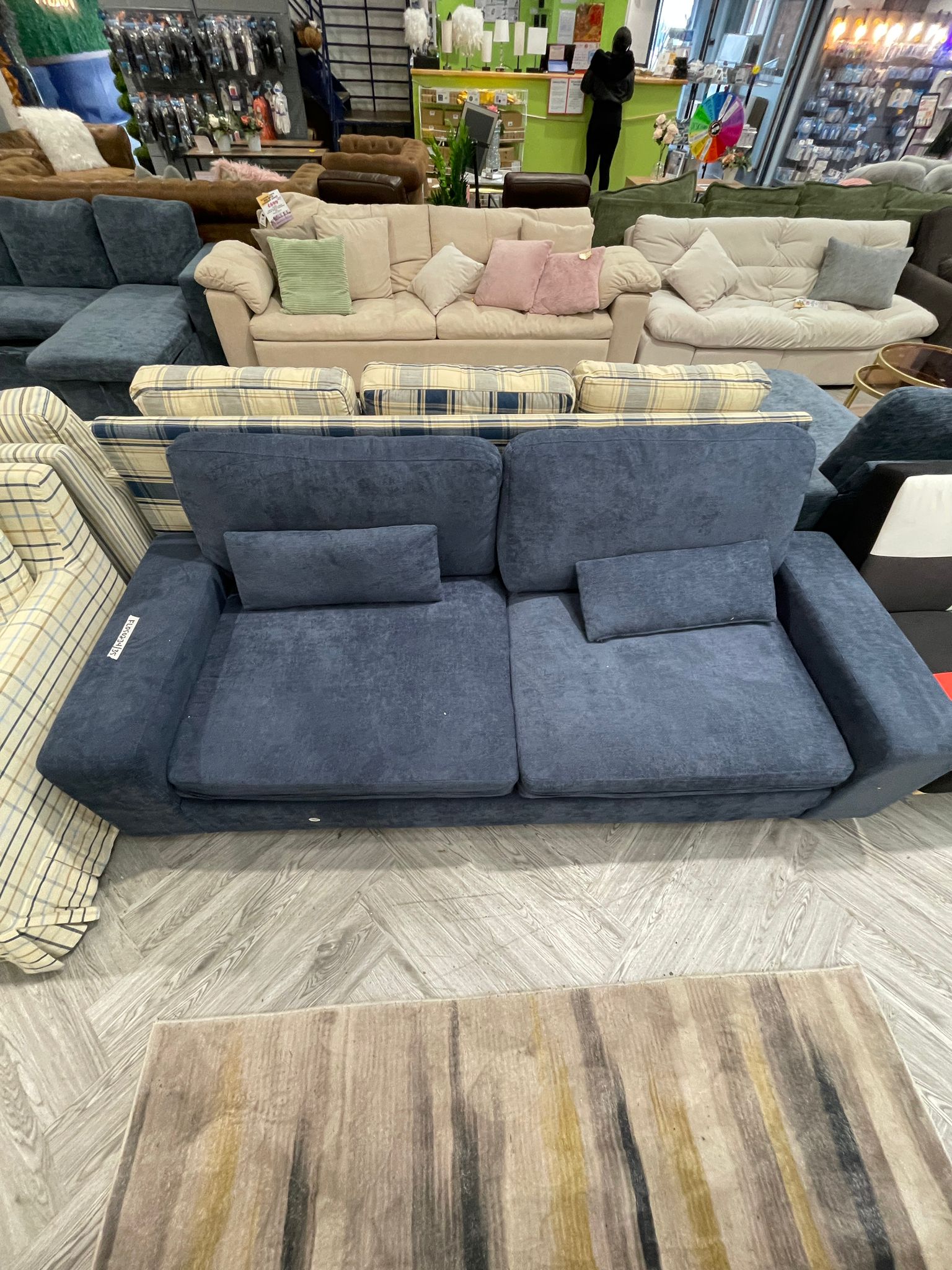 New 2 Seater Chenille Upholstered Sofa with Pillows
