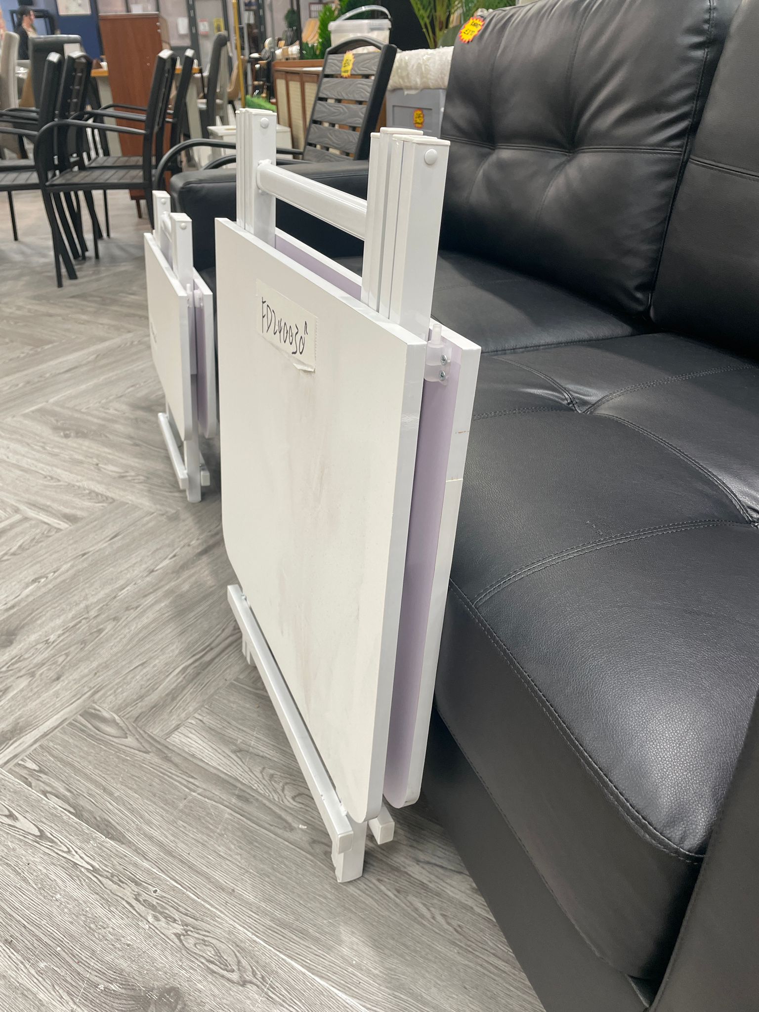 Foldable Dining Table White 100cm W