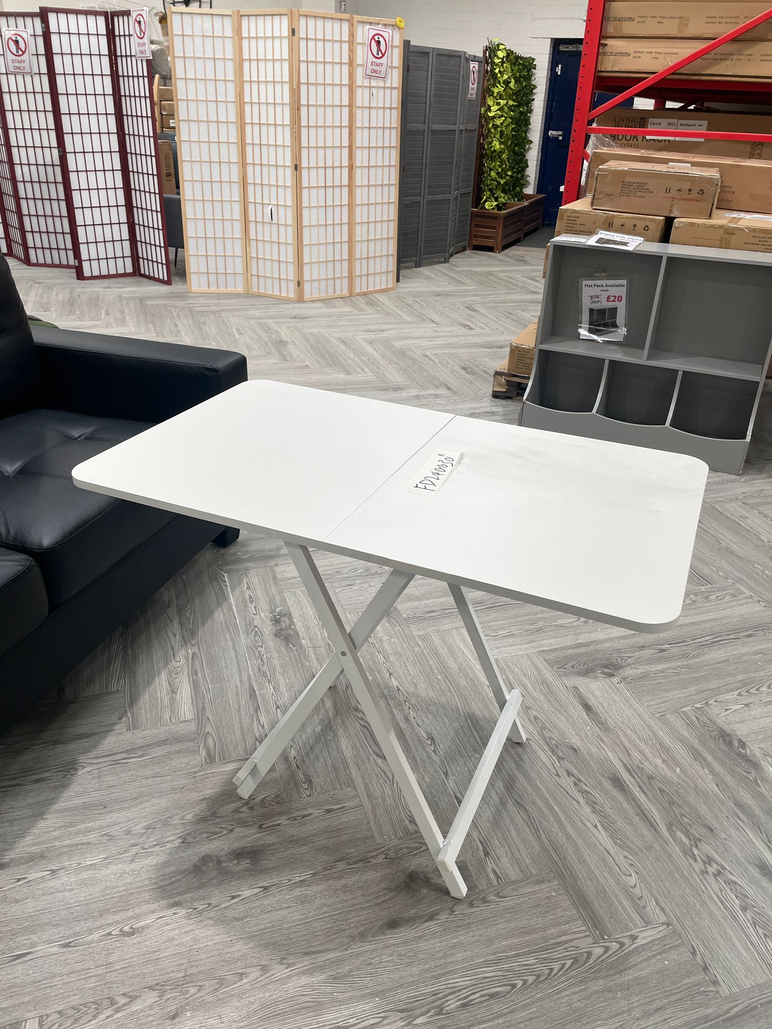 Foldable Dining Table White 100cm W