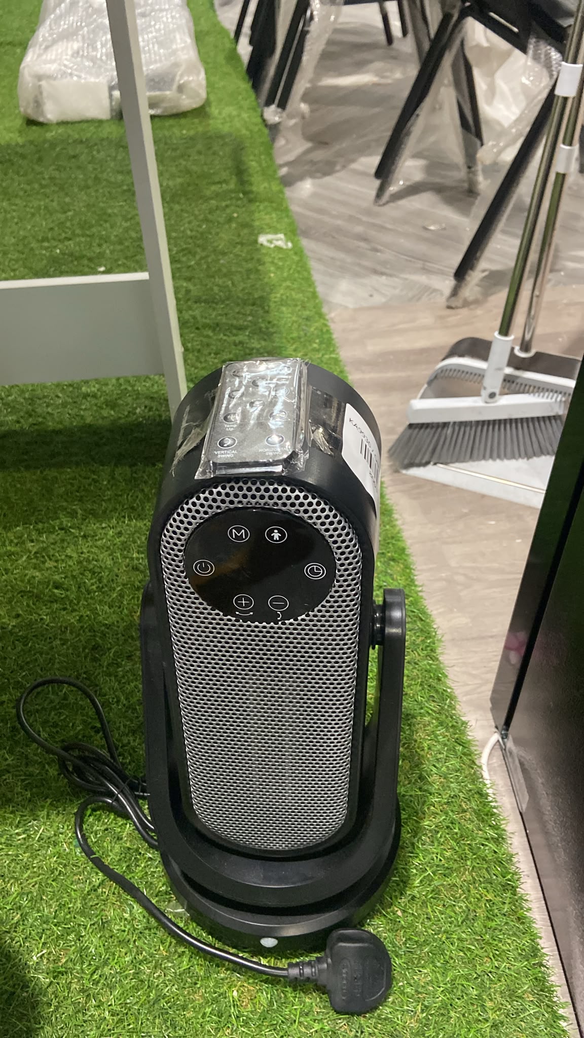 Electric PTC Space Heater with Human Sensor for Indoor Use Black