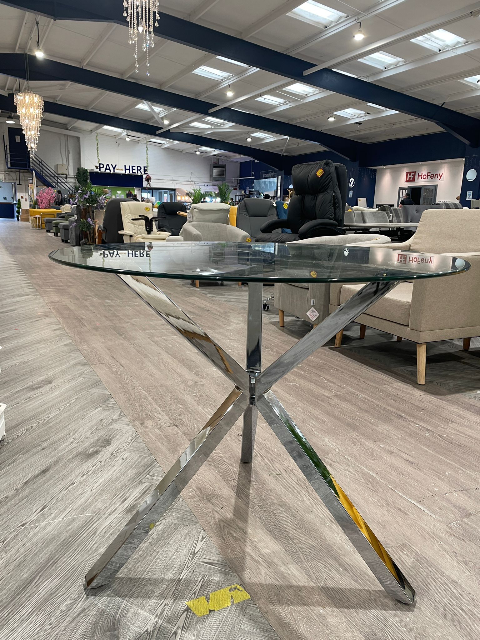 Dining Table Round Tempered Glass Dining Table