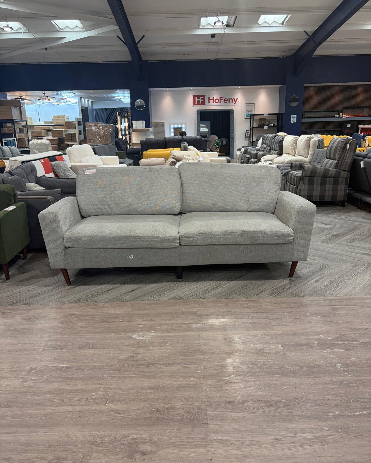 New 2 Seater Chenille Upholstered Sofa Grey