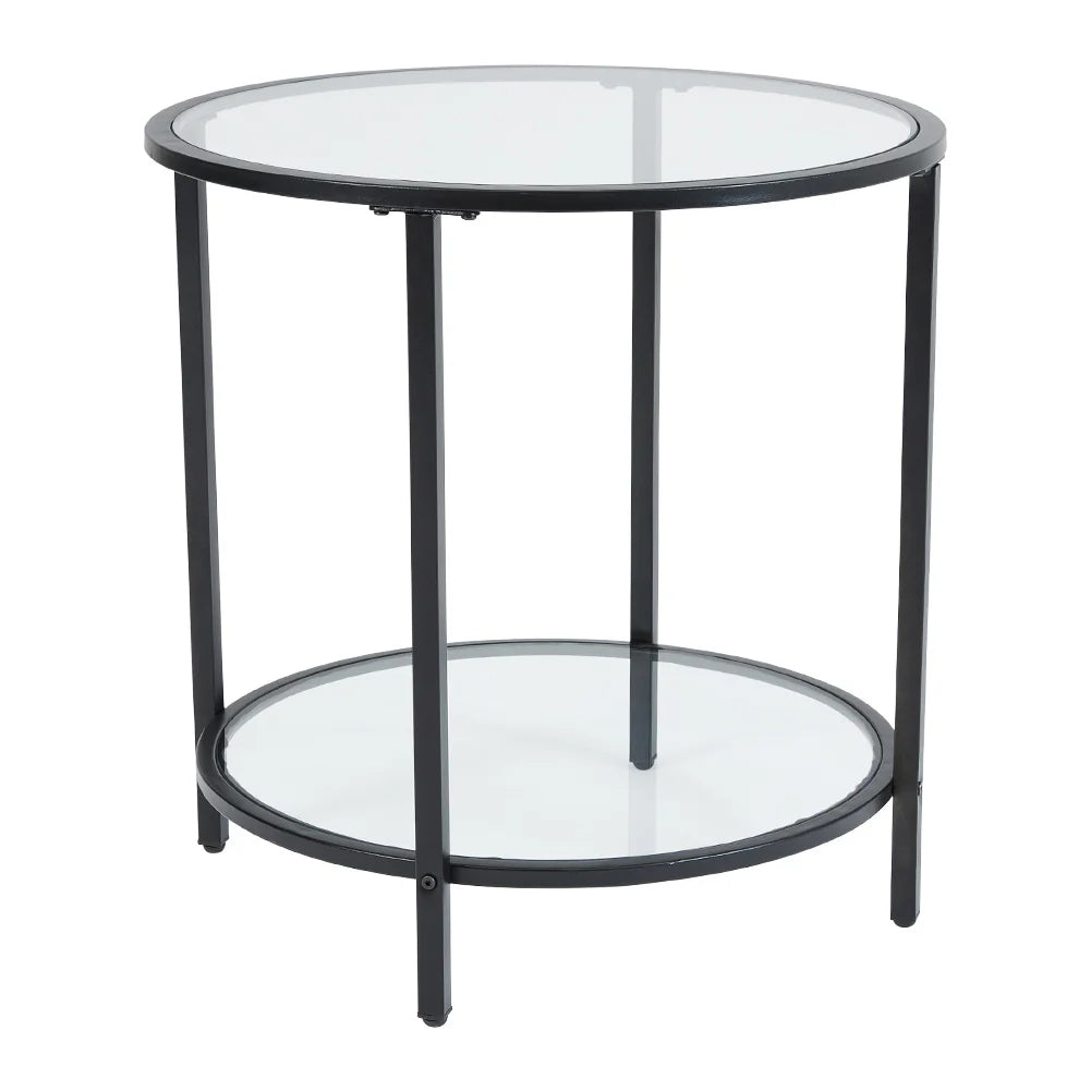 Round Tempered Glass Side Table