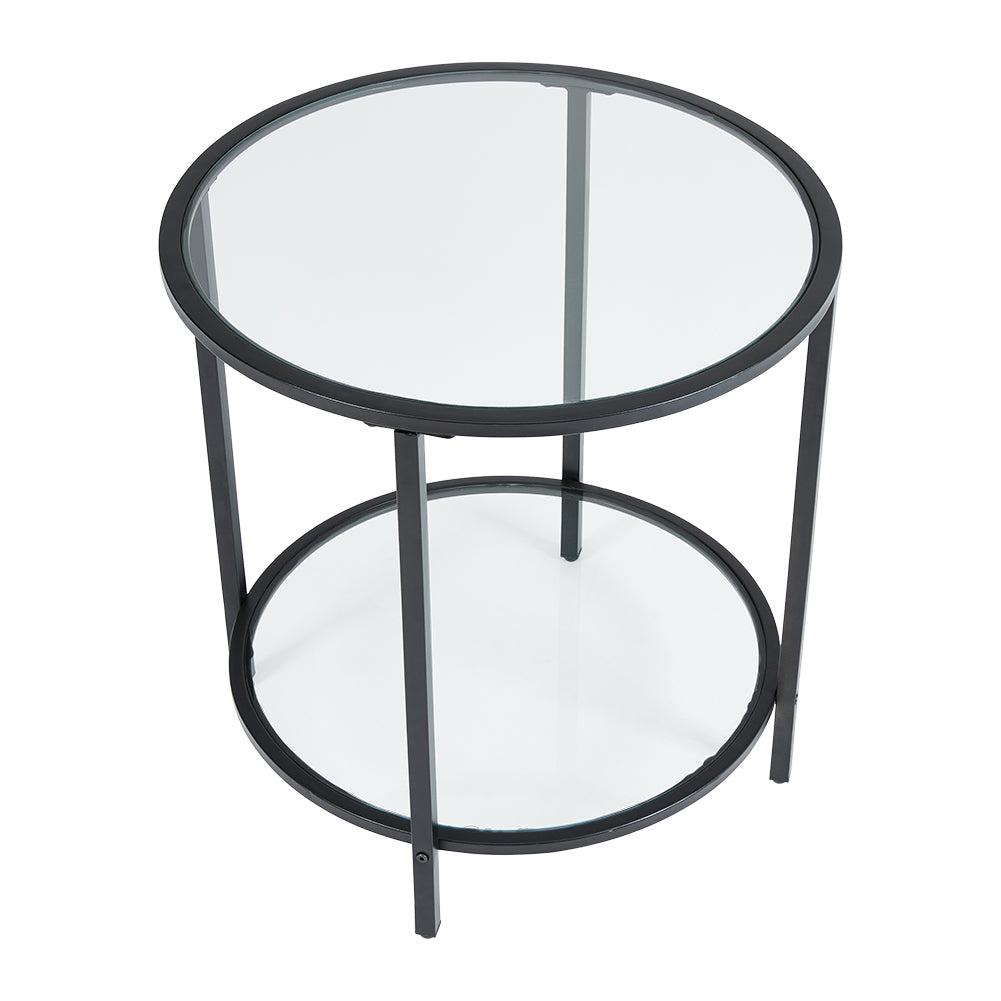 Round Tempered Glass Side Table