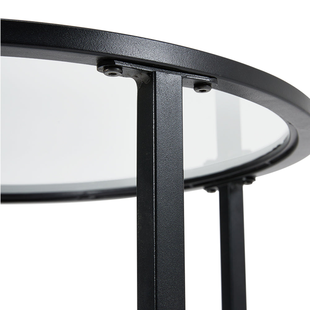 Round Tempered Glass Side Table