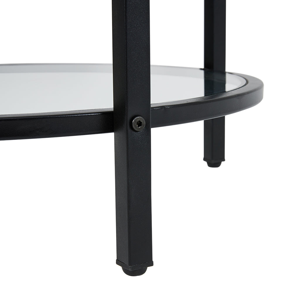 Round Tempered Glass Side Table